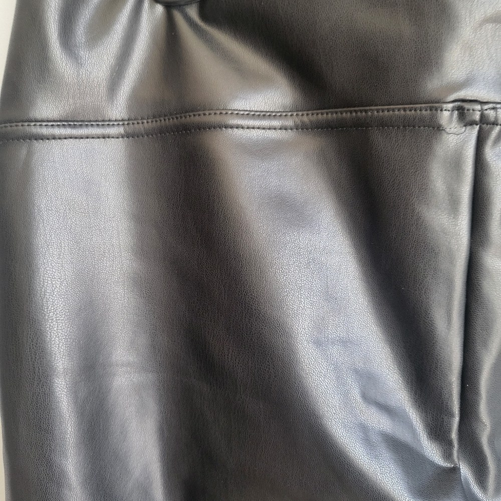 Seven7 black faux leather slim leg pants